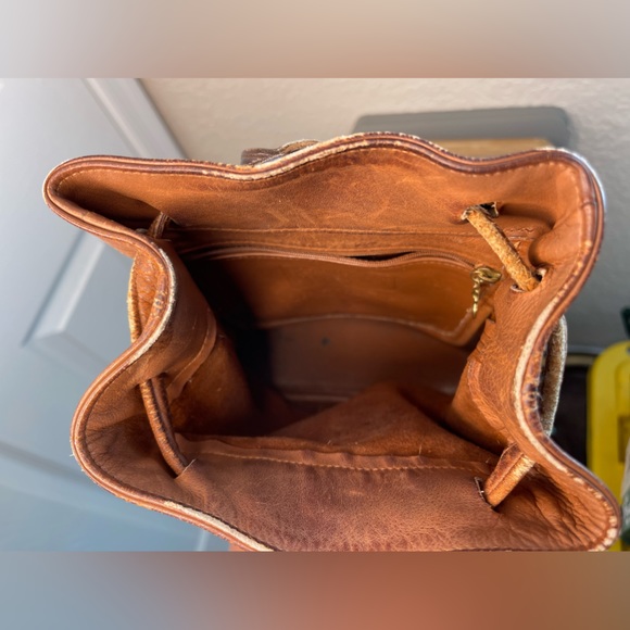 Coach 4162 Vintage Y2K Brown Leather Cornelia Drawstring Belt Backpack Purse Bag - Picture 4 of 8